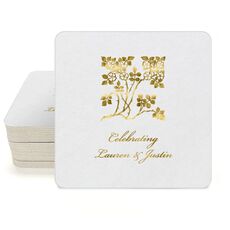 Floral Design Square Coasters