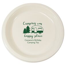 Camping Is My Happy Place Plastic Plates