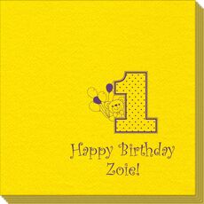 First Birthday Linen Like Napkins