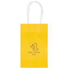 First Birthday Medium Twisted Handled Bags