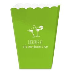Cocktail Glasses Mini Popcorn Boxes