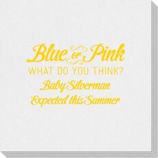 Blue or Pink Shower Linen Like Napkins