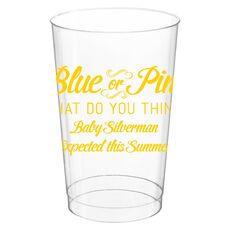 Blue or Pink Shower Clear Plastic Cups