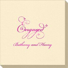 Elegant Engaged Linen Like Napkins