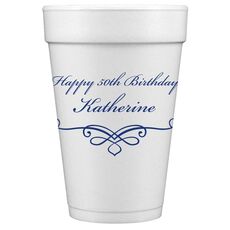 Classic Scroll Styrofoam Cups