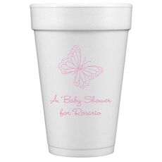 Sweet Butterfly Styrofoam Cups