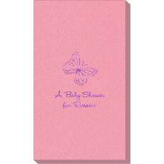 Sweet Butterfly Linen Like Guest Towels