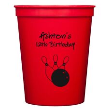 Bowling Ball & Pins Stadium Cups