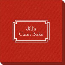 Your Text in Double Frame Linen Like Napkins