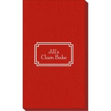 Your Text in Double Frame Linen Like Guest Towels