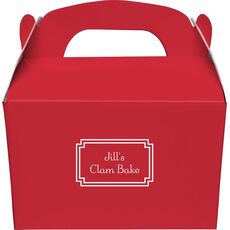 Your Text in Double Frame Gable Favor Boxes