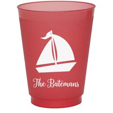 Sailboat Silhouette Colored Shatterproof Cups