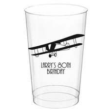 Vintage Plane Clear Plastic Cups