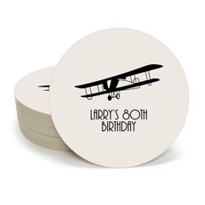 Vintage Plane Round Coasters