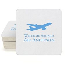 Jumbo Airliner Square Coasters