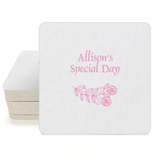 Rosie Posie Square Coasters