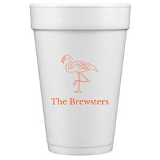 Flamingo Styrofoam Cups