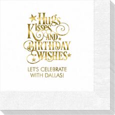 Hugs Kisses and Birthday Wishes Napkins