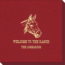 Outlined Horse Linen Like Napkins