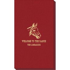 Outlined Horse Linen Like Guest Towels