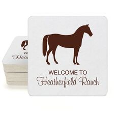 Horse Silhouette Square Coasters