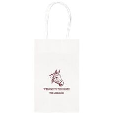 Outlined Horse Medium Twisted Handled Bags