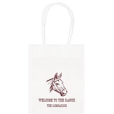 Outlined Horse Mini Twisted Handled Bags