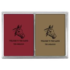 Outlined Horse Double Deck Playing Cards