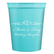 Two Hearts on a Vine Stadium Cups