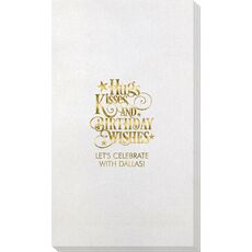 Hugs Kisses and Birthday Wishes Bamboo Luxe Guest Towels