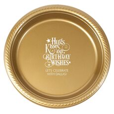 Hugs Kisses and Birthday Wishes Plastic Plates