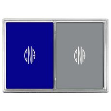 Shaped Oval Monogram Double Deck Playing Cards