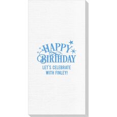 Happy Birthday with Stars Deville Guest Towels