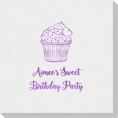 Sprinkled Cupcake Linen Like Napkins