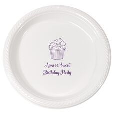 Sprinkled Cupcake Plastic Plates