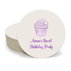 Sprinkled Cupcake Round Coasters