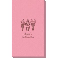Ice Cream Cone Trio Linen Like Guest Towels