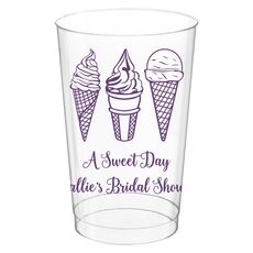 Ice Cream Cone Trio Clear Plastic Cups