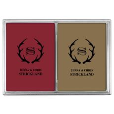 Large Initial Antlers Double Deck Playing Cards