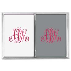 Large Interlocking Script Monogram Double Deck Playing Cards