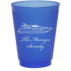 Outlined Yacht Colored Shatterproof Cups
