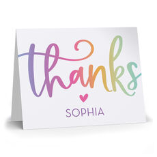Fun Colorful Thanks Folded Note Cards