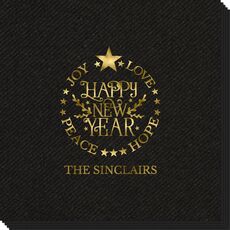 Happy New Year Linen Like Napkins