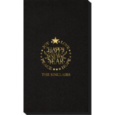 Happy New Year Linen Like Guest Towels