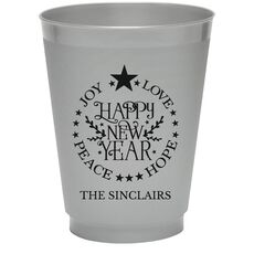 Happy New Year Colored Shatterproof Cups