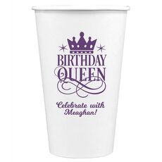 Birthday Queen Paper Coffee Cups