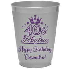 40 & Fabulous Crown Colored Shatterproof Cups