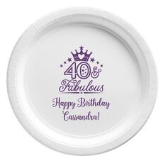 40 & Fabulous Crown Paper Plates