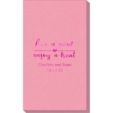 Love is Sweet Enjoy a Treat Linen Like Guest Towels
