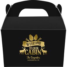 Welcome to Our Cabin Gable Favor Boxes
